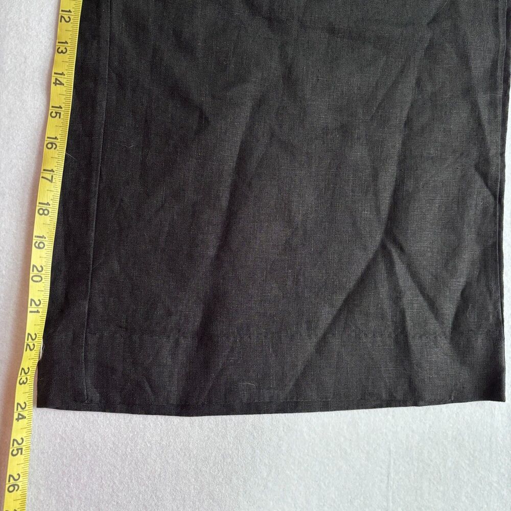 Chico's Linen Wide Leg Crop Pants Womens 12 Black Pull On Beachy Travel Vacation - Picture 7 of 8